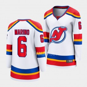 New Jersey Devils 2022 Special Edition 2.0 John Marino #6 Women White Jersey Breakaway