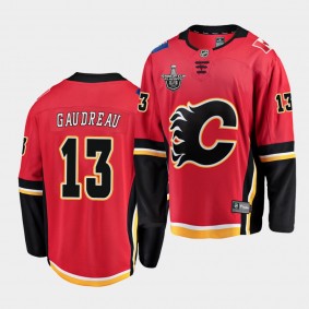 Johnny Gaudreau #13 Flames 2020 Stanley Cup Playoffs Red Home Jersey