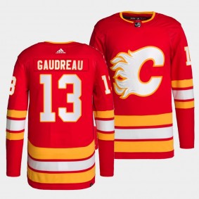 Johnny Gaudreau #13 Flames Home Red Jersey 2021-22 Primegreen Authentic