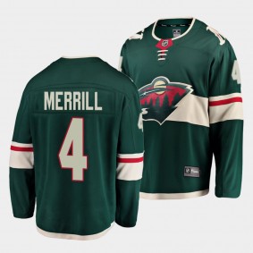 Jon Merrill Minnesota Wild 2021 Home Men Green Player Jersey