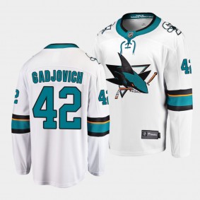 Jonah Gadjovich San Jose Sharks 2021-22 Away White Player Men Jersey