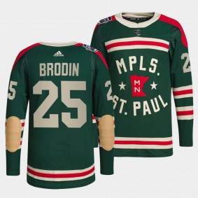 Jonas Brodin #25 Wild 2022 Winter Classic Authentic Green Jersey