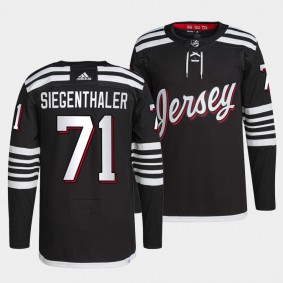 Jonas Siegenthaler #71 Devils Primegreen Authentic Pro Black Jersey 2021-22 Alternate