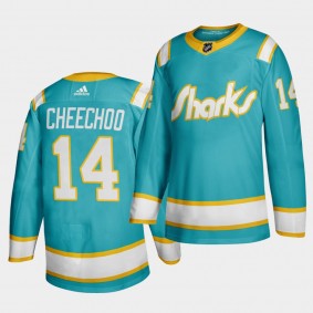 Jonathan Cheechoo #14 San Jose Sharks 2020 Throwback Teal Authentic Player Jersey