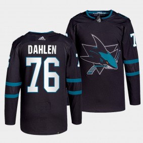 Jonathan Dahlen #76 Sharks Alternate Black Jersey 2021-22 Authentic Pro