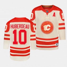 Jonathan Huberdeau Calgary Flames Youth Jersey 2023 NHL Heritage Classic Cream Premier Player Jersey