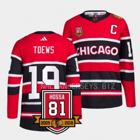 Chicago Blackhawks Only One 81 Jonathan Toews #19 Red Reverse Retro 2.0 Jersey Men's