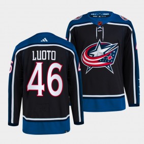 Joona Luoto Columbus Blue Jackets 2022 Reverse Retro 2.0 Navy #46 Authentic Primegreen Jersey Men's