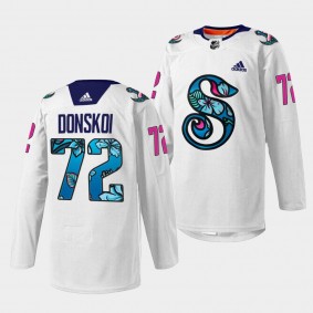 Joonas Donskoi Seattle Kraken Pride Night 2022 White Warmup Jersey