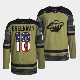 Jordan Greenway Minnesota Wild Military Appreciation Night Camo Jersey Practice