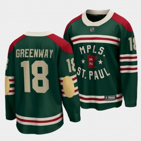 Jordan Greenway Minnesota Wild 2022 Winter Classic Green State of Hockey Men Jersey