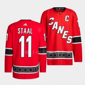 Jordan Staal Carolina Hurricanes 2022 Reverse Retro 2.0 Red #11 Authentic Primegreen Jersey Men's