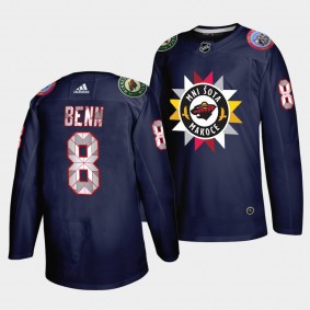 Jordie Benn #8 Wild 2021-22 Native American Heritage Day Navy Jersey