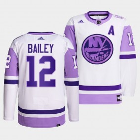 New York Islanders Josh Bailey 2021 HockeyFightsCancer Jersey #12 White Primegreen