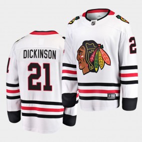 Josh Dickinson Chicago Blackhawks 2021 Away Men White Jersey