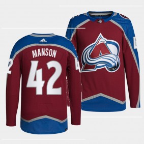 Colorado Avalanche Home Josh Manson #42 Burgundy Jersey Primegreen Authentic