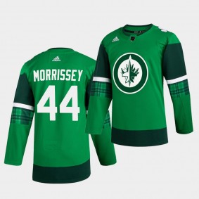 Josh Morrissey Jets 2020 St. Patrick's Day Green Authentic Player Jersey