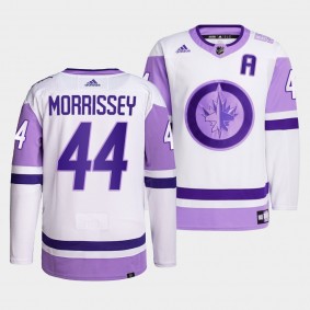 Winnipeg Jets Josh Morrissey 2021 HockeyFightsCancer Jersey #44 White Primegreen