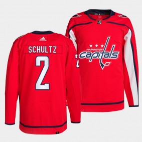 Justin Schultz #2 Capitals Home Red Jersey 2021-22 Primegreen Authentic