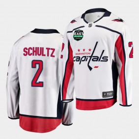 Washington Capitals Justin Schultz 2021 East Division Patch White Jersey Away