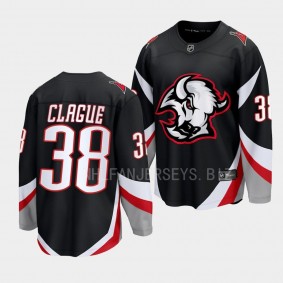 Buffalo Sabres Kale Clague Goathead Alternate 2022-23 Black Premier Breakaway Player Jersey Men's