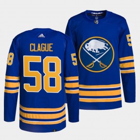 Buffalo Sabres Primegreen Authentic Kale Clague #58 Royal Jersey Home