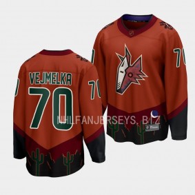 Arizona Coyotes Karel Vejmelka Special Edition 2.0 2022 Orange Breakaway Player Retro Jersey Men's