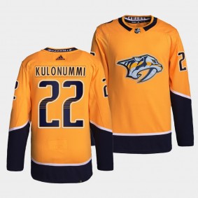 Nashville Predators Kasper Kulonummi 2022 NHL Draft Gold Authentic Primegreen Jersey Home