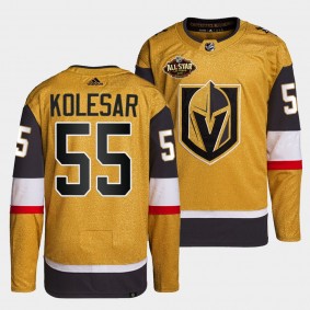 Keegan Kolesar #55 Golden Knights Authentic Primegreen Gold Jersey 2022 All-Star