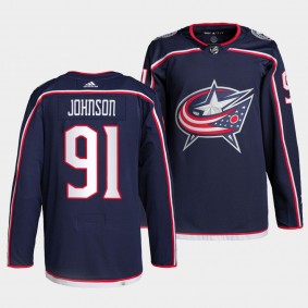 Columbus Blue Jackets Primegreen Authentic Kent Johnson #91 Navy Jersey Home