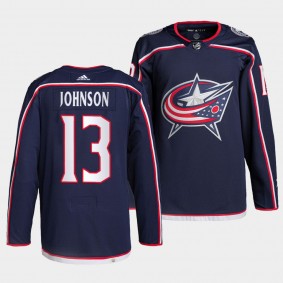 Kent Johnson #13 Blue Jackets Michigan Wolverines 2021 Draft Navy Jersey 2021-22 Pro Authentic