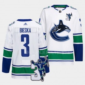 Kevin Bieska Vancouver Canucks Kevin Bieska patch White #3 Away Jersey Men's