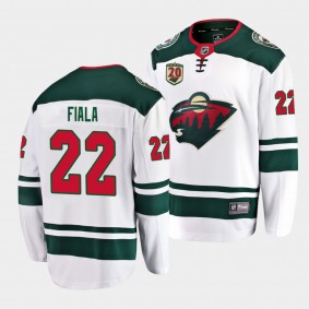 Kevin Fiala Minnesota Wild 2020-21 Away White 20th Anniversary Men's Jersey