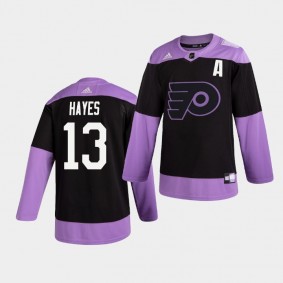 Kevin Hayes Flyers #13 Practice Hockey Fights Cancer Jersey