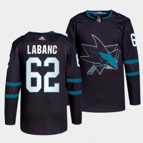 Kevin Labanc #62 Sharks Alternate Black Jersey 2021-22 Authentic Pro