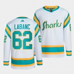 Reverse Retro 2.0 San Jose Sharks Kevin Labanc #62 White Authentic Primegreen Jersey 2022