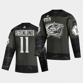 Kevin Stenlund Columbus Blue Jackets 2021 Military Night Camo Authentic Limited Jersey