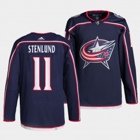 Kevin Stenlund #11 Blue Jackets Home Navy Jersey 2021-22 Pro Authentic