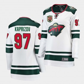 Kirill kaprizov Wild #97 2020-21 20th Anniversary Away Women Jersey