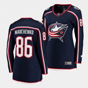 Kirill Marchenko Columbus Blue Jackets Home Women Breakaway Player 86 Jersey