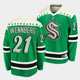 Seattle Kraken Alexander Wennberg St Paddy's Day 2022 Green Men Jersey