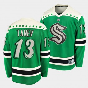 Seattle Kraken Brandon Tanev St Paddy's Day 2022 Green Men Jersey