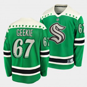 Seattle Kraken Morgan Geekie St Paddy's Day 2022 Green Men Jersey