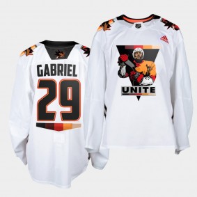 Kurtis Gabriel San Jose Sharks 2021 Terry Smith Unite White special warmup Men Jersey