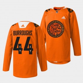 Vancouver Canucks Kyle Burroughs 2022 National Day for Truth and Reconciliation #44 Orange Jersey Warmup