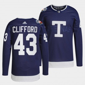 Kyle Clifford Maple Leafs 2022 Heritage Classic Navy Jersey #43 Authentic