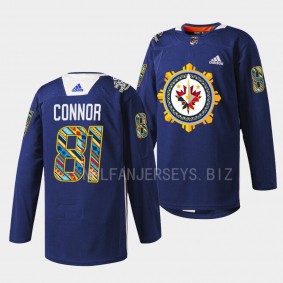 Filipino Heritage Night Kyle Connor Winnipeg Jets Navy #81 Warmup Jersey 2022