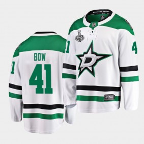 Dallas Stars Landon Bow 2020 Stanley Cup Final Bound Away Player White Jersey