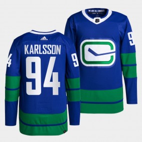 Vancouver Canucks Alternate Linus Karlsson #94 Blue Jersey Authentic