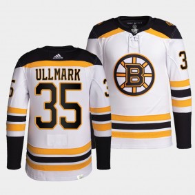 Linus Ullmark #35 Bruins Away White Jersey 2021-22 Pro Authentic